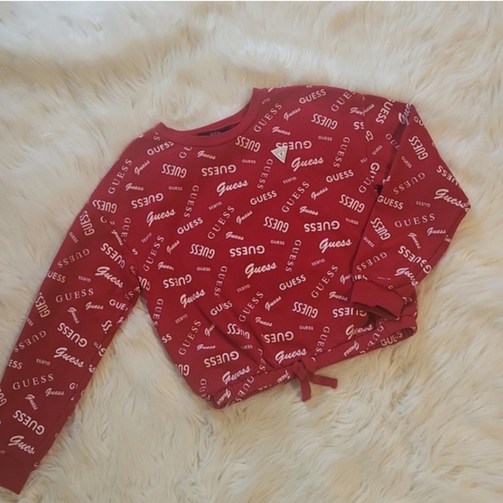 Girls- GUESS logo red sweater (size 14)